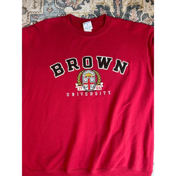 Brown University Crewneck Sweatshirt Ivy League Red Pullover Size Medium - Picture 2 of 10